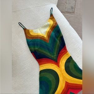 NWT Sz M Farm Rio colorful linen maxi dress!